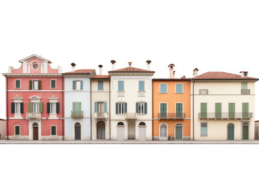 Architecture photo of italian townhouses building city neighbourhood.