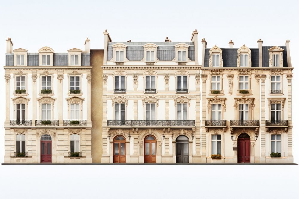 Paris row house architecture building window.