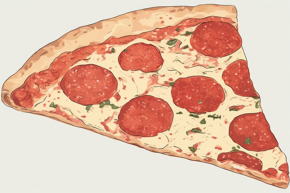 Illustration the 1970s of pizza food pepperoni freshness.