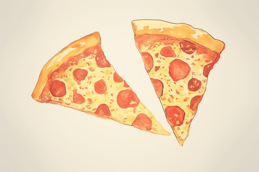 Illustration the 1970s of pizza food pepperoni flatbread.