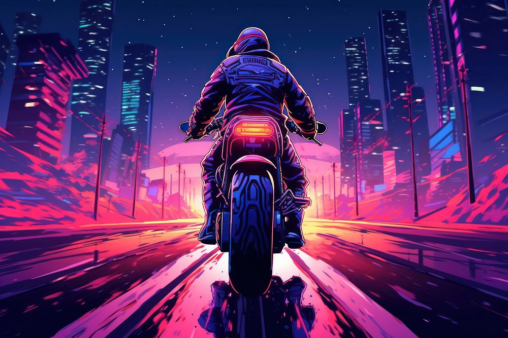 Motorcycle vehicle light anime.