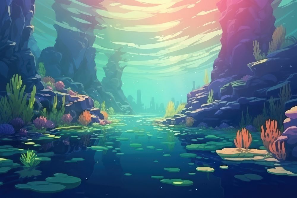 Illustration underwater backgrounds outdoors nature.