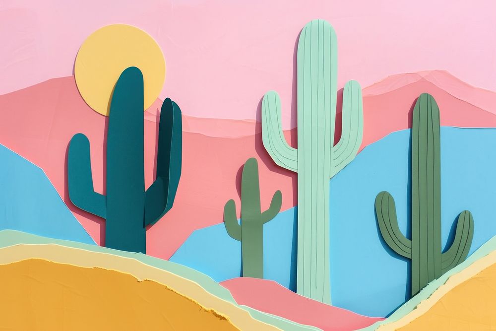 Cactus desert plant art.