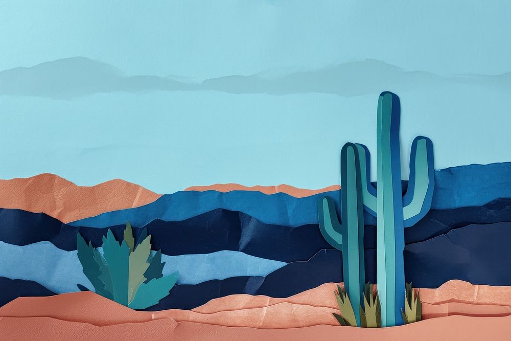 Cactus outdoors painting desert.