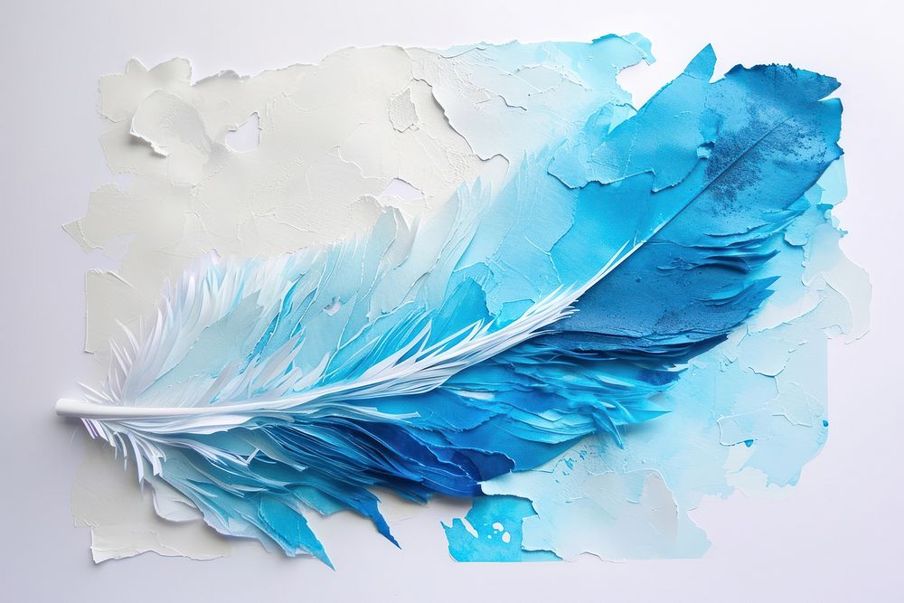 Feather nature paper blue.