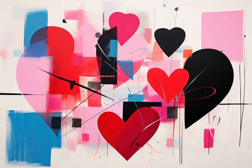 Valentine art abstract heart.