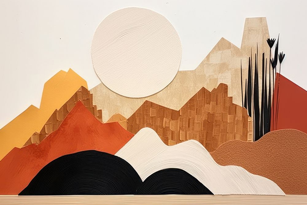 Desert painting art tranquility. | Free Photo Illustration - rawpixel