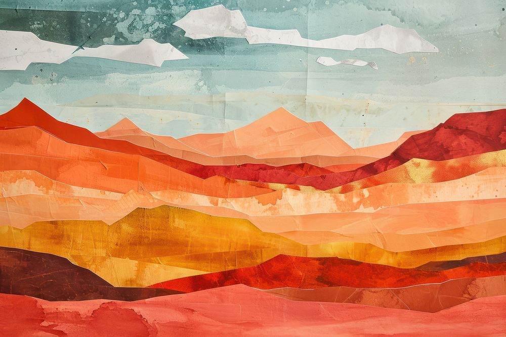 Desert abstract painting art.