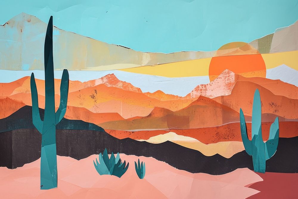 Desert painting art tranquility.