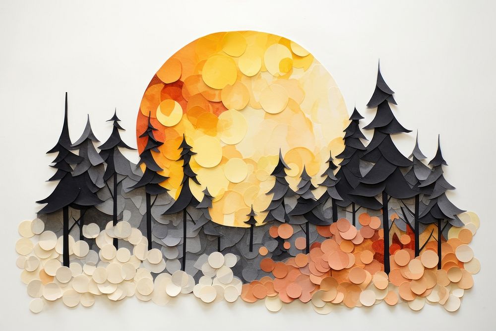 Fire art forest paper.