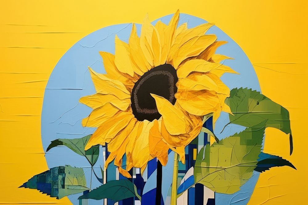 Sunflower art painting plant.