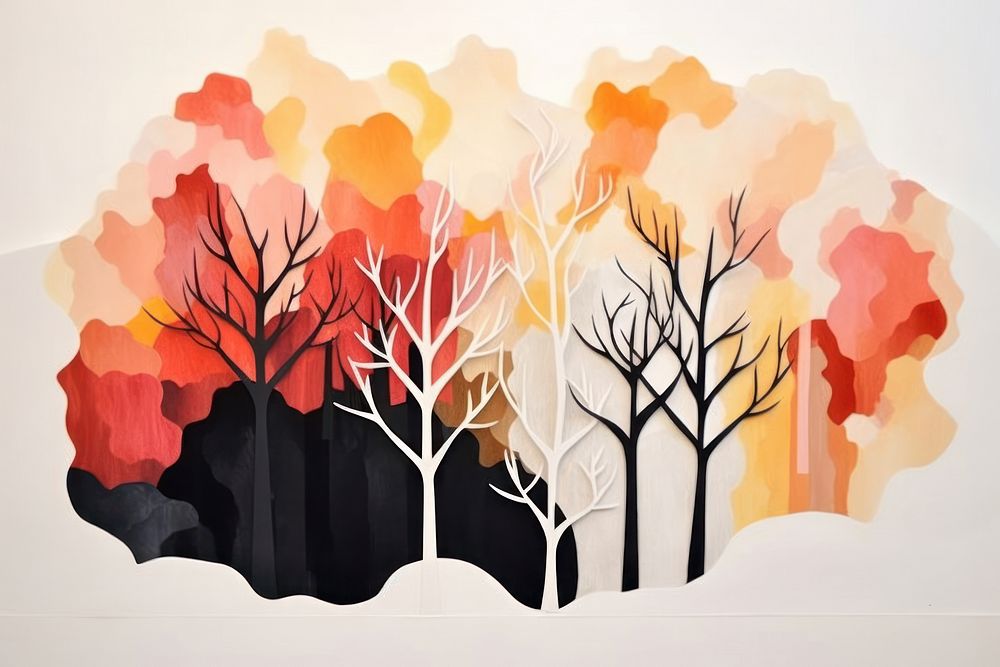 Fire art painting forest.