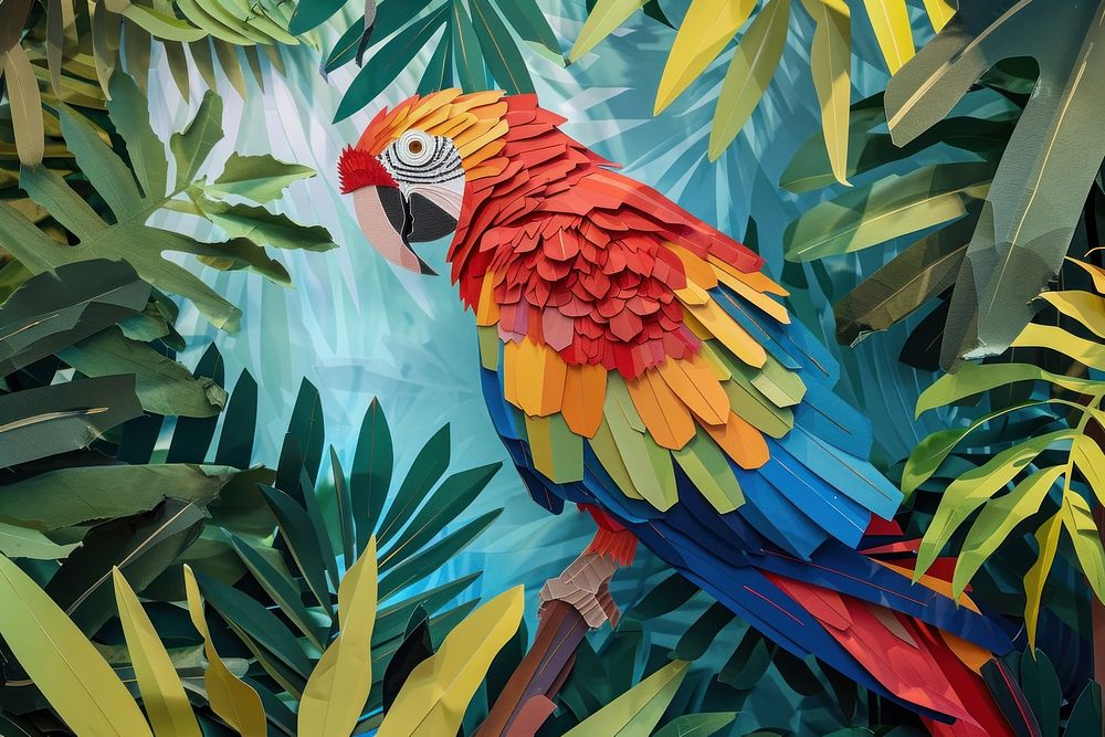 Parrot tropics animal plant.