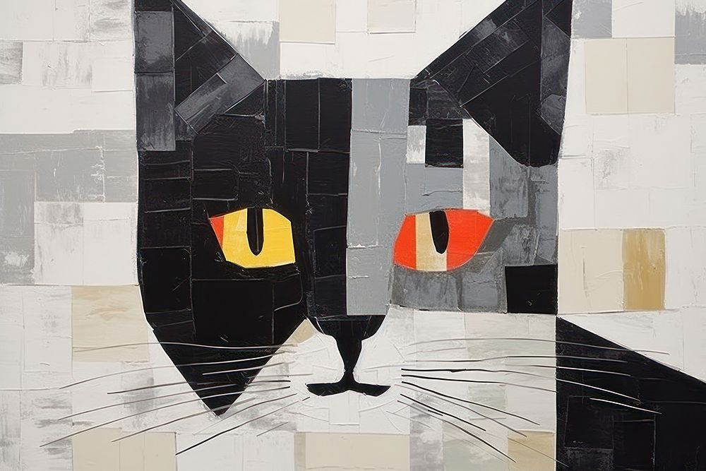 Cat art collage animal.