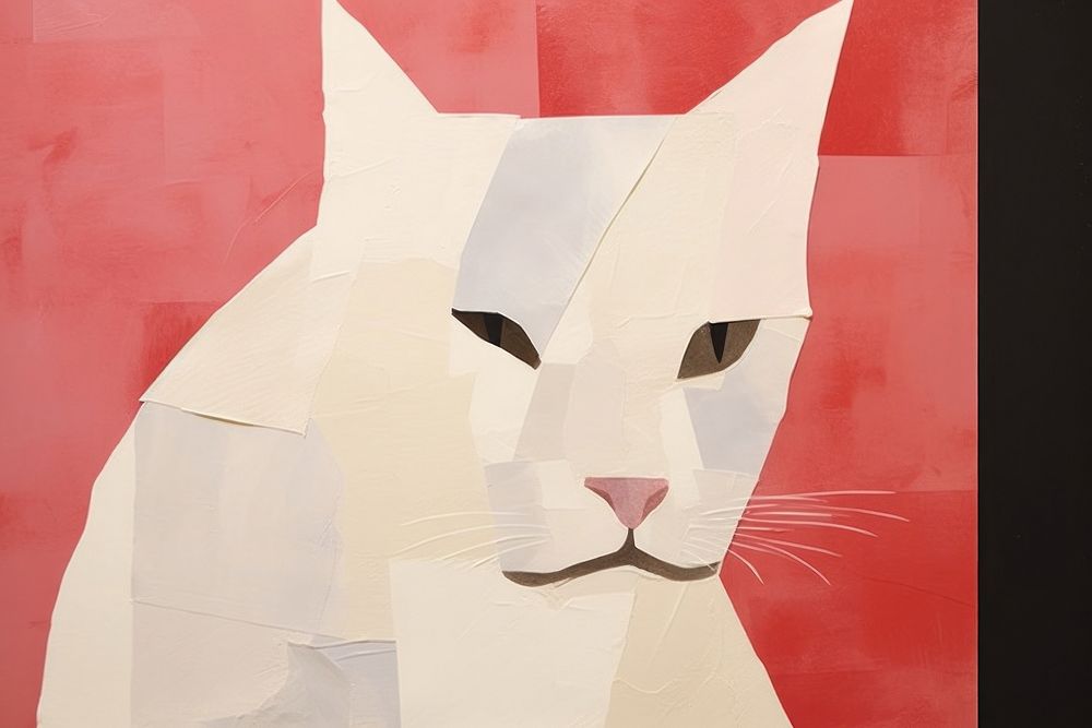 Cat art painting mammal.