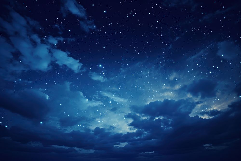 Cloudy sky at night outdoors nature constellation.