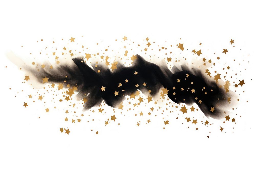  Ink gold stars white background splattered fireworks. AI generated Image by rawpixel.