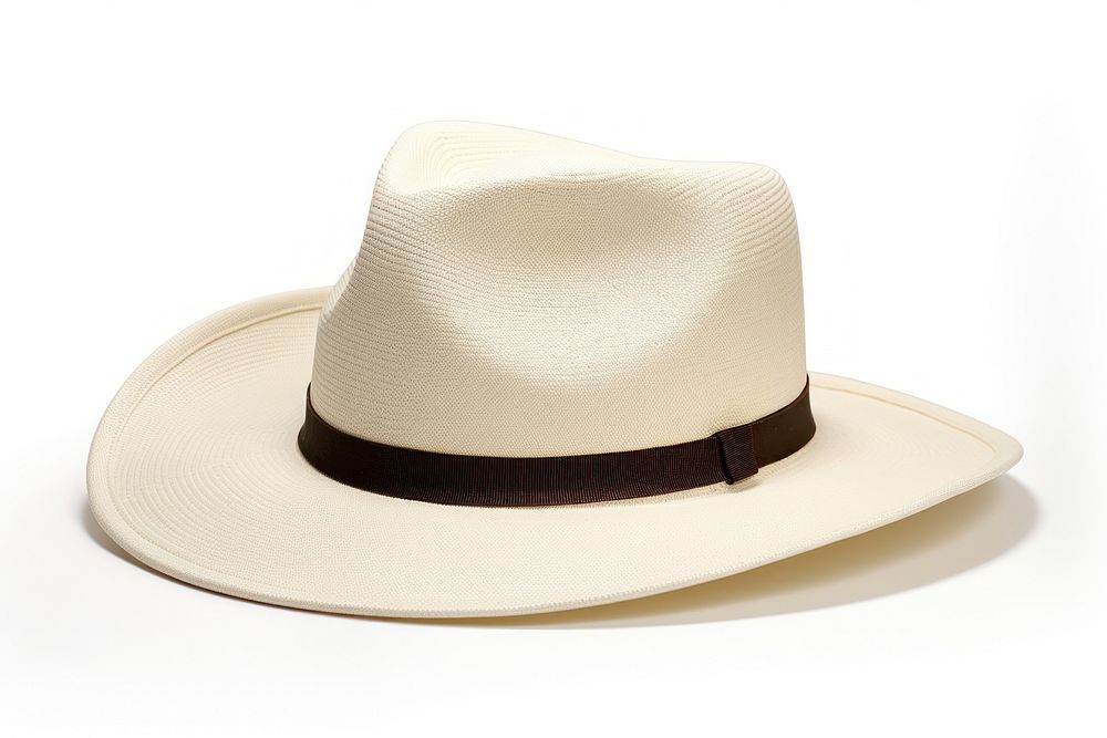 Panama hat sombrero white white background.