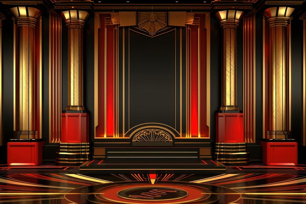 Art deco background backgrounds throne stage.