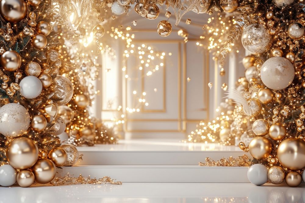 Backgrounds christmas white gold.