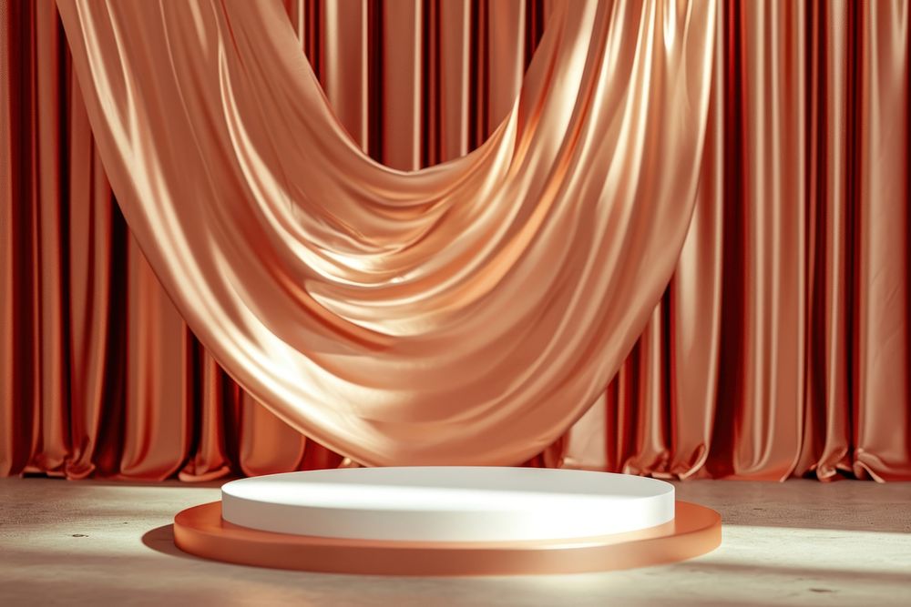 Copper background lighting curtain stage.