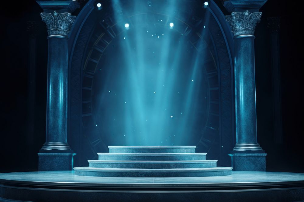 Water background architecture staircase lighting. | Premium Photo