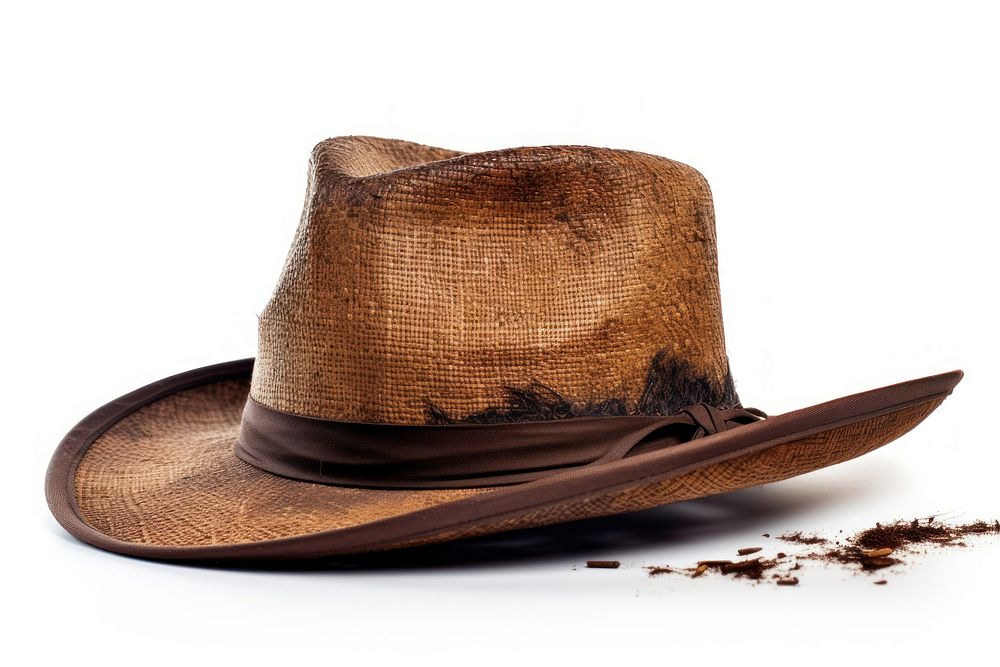 Panama hat with burnt white background headwear sombrero.