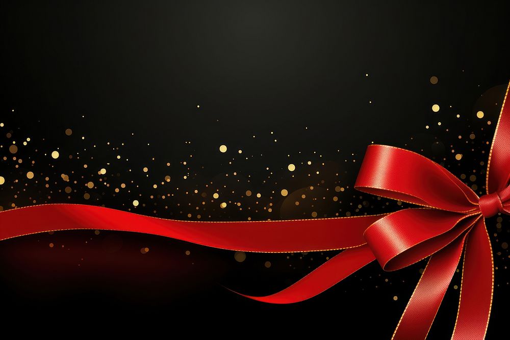 Red ribbon border background backgrounds night gold.