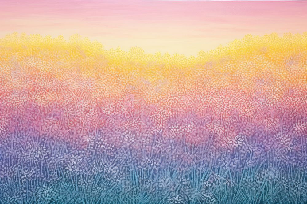 Spring field of flowers landscapes backgrounds outdoors painting.
