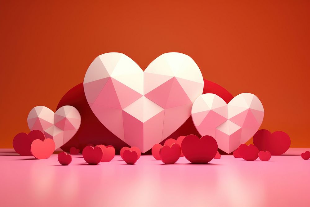 Hearts background pink celebration decoration. AI generated Image by rawpixel.