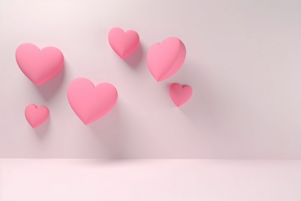  Hearts background balloon pink pink background. AI generated Image by rawpixel.