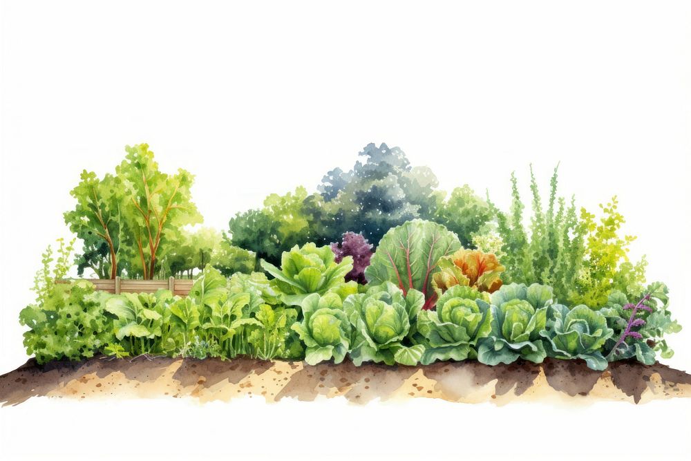 Minimal horizontal clean vegetable garden with shape edge in bottom border nature outdoors plant.