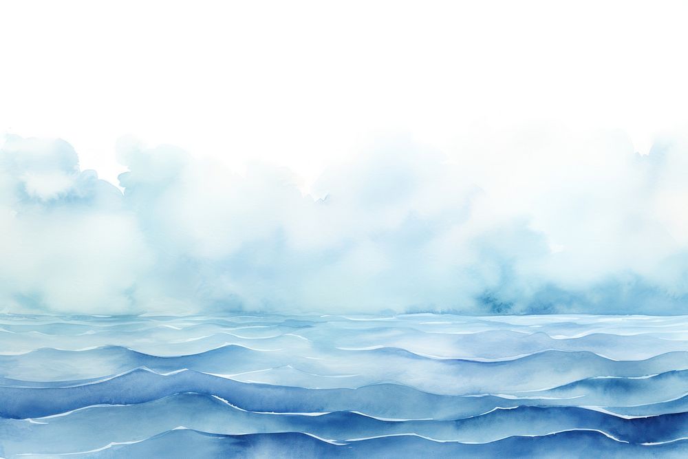 Minimal sea with waves in bottom border nature landscape outdoors.