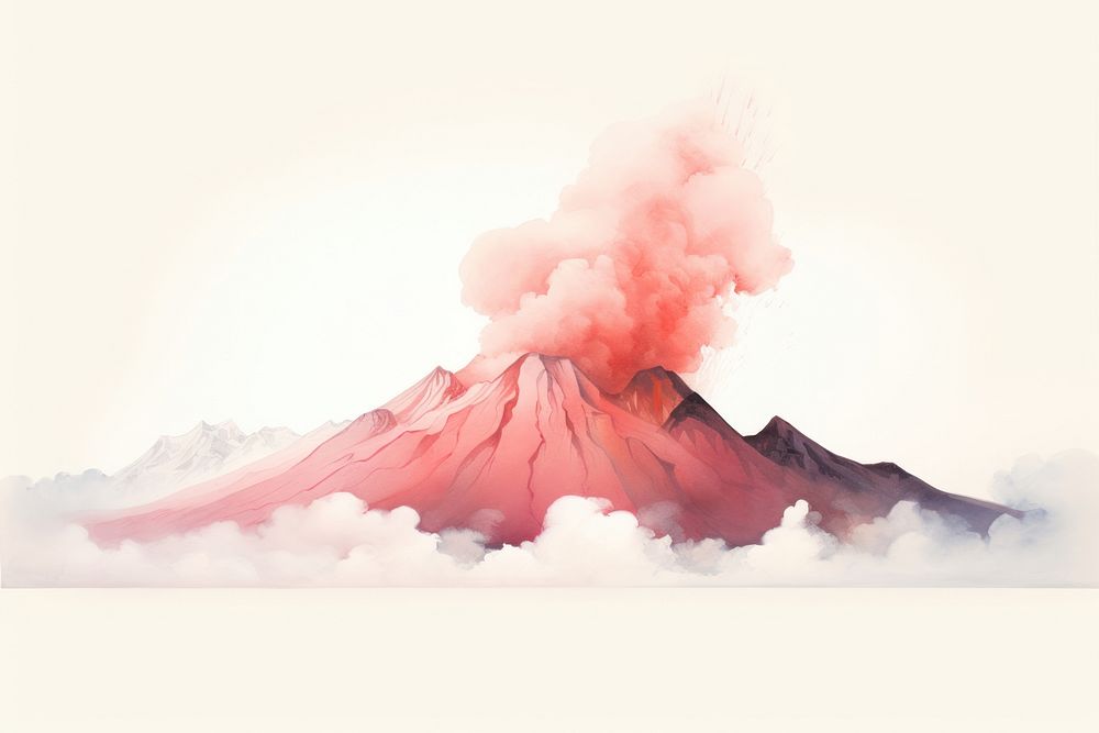 Minimal volcano landscape with shape edge in bottom border nature mountain outdoors.