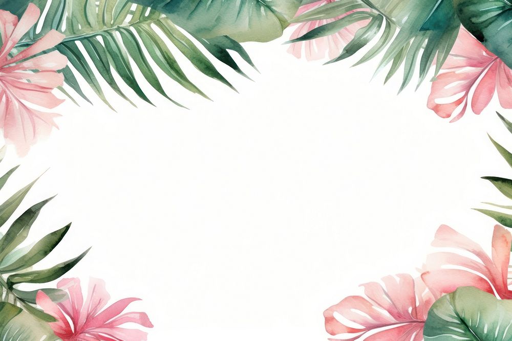 Tropical leaves branch outdoors painting pattern.