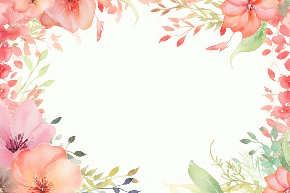 Coral border painting pattern flower.