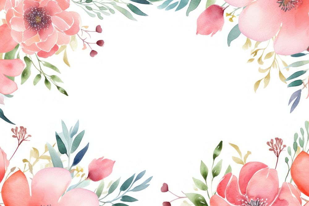 Coral border painting pattern flower.