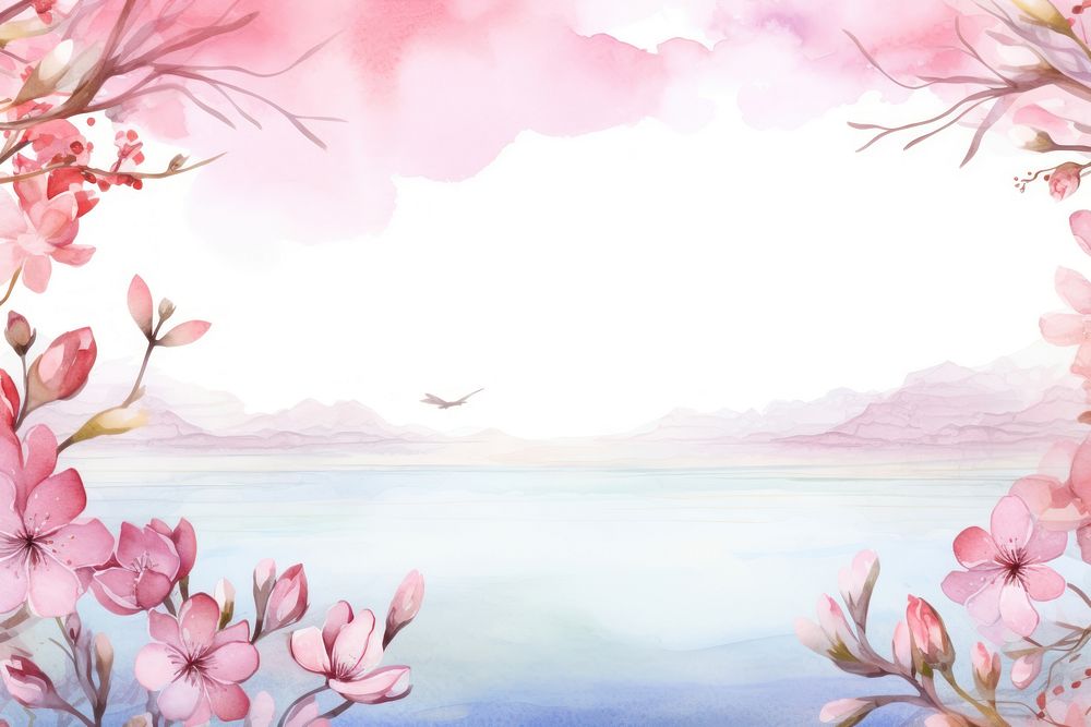 Lake outdoors painting blossom.