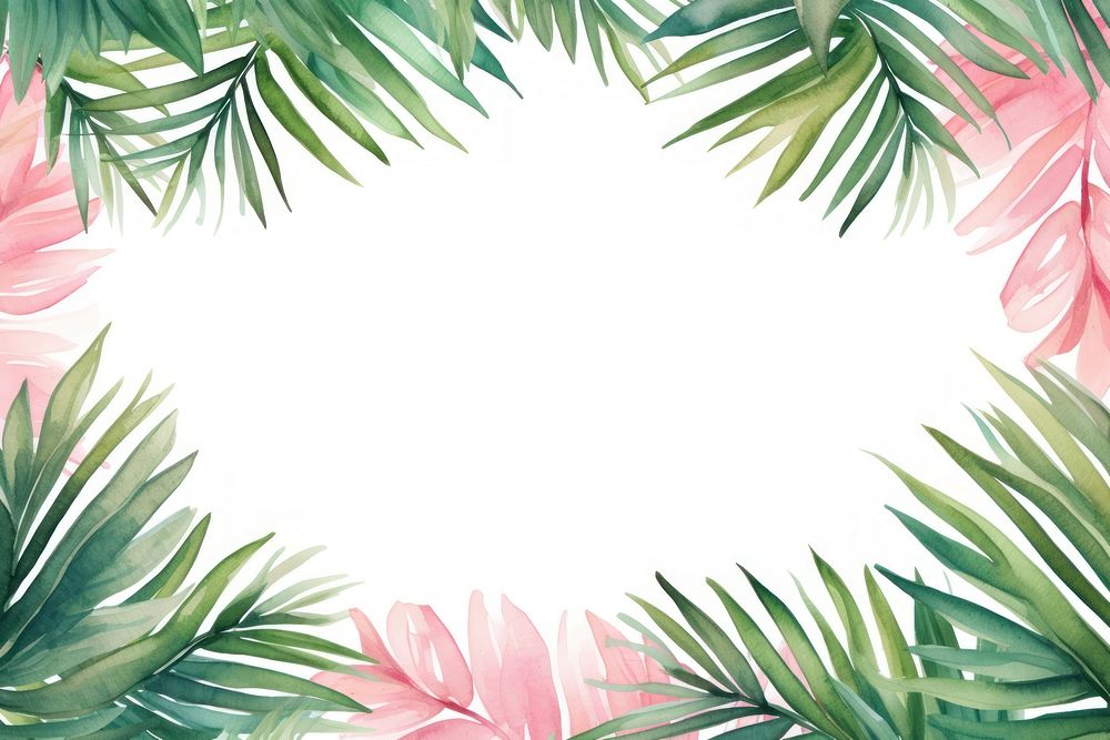 Palm leaves painting pattern nature.