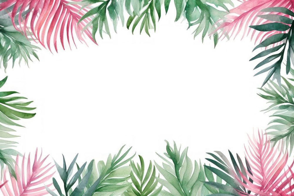 Palm leaves painting pattern nature.