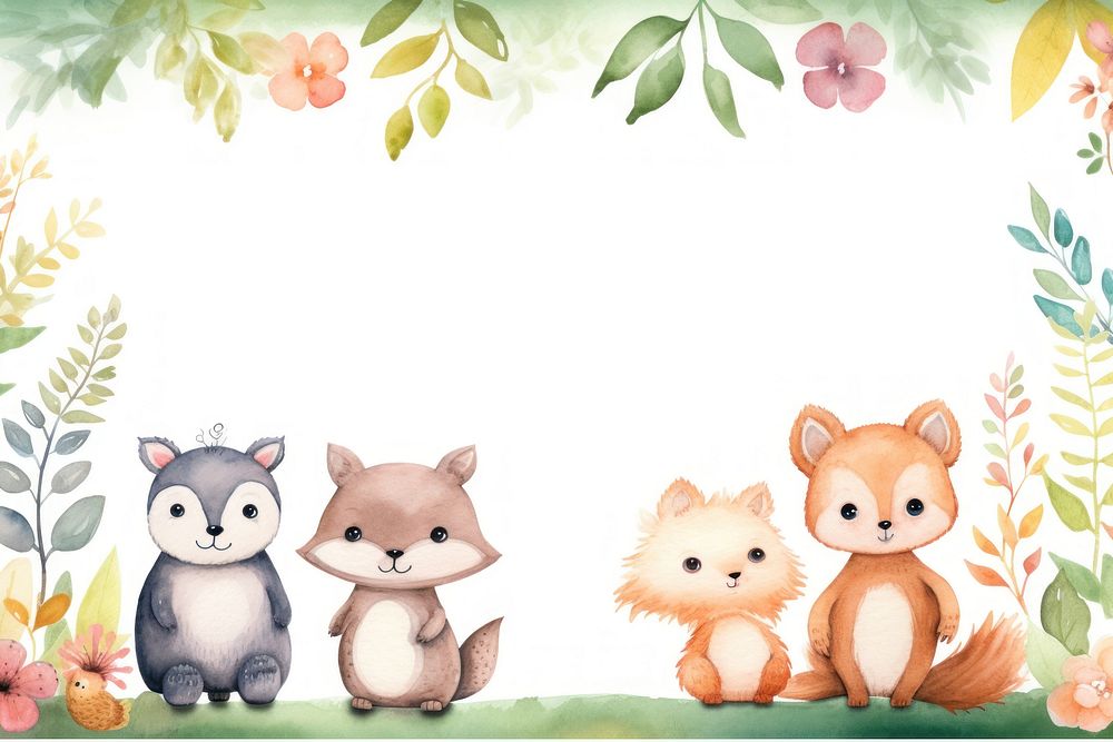 Forest animals painting mammal cute.