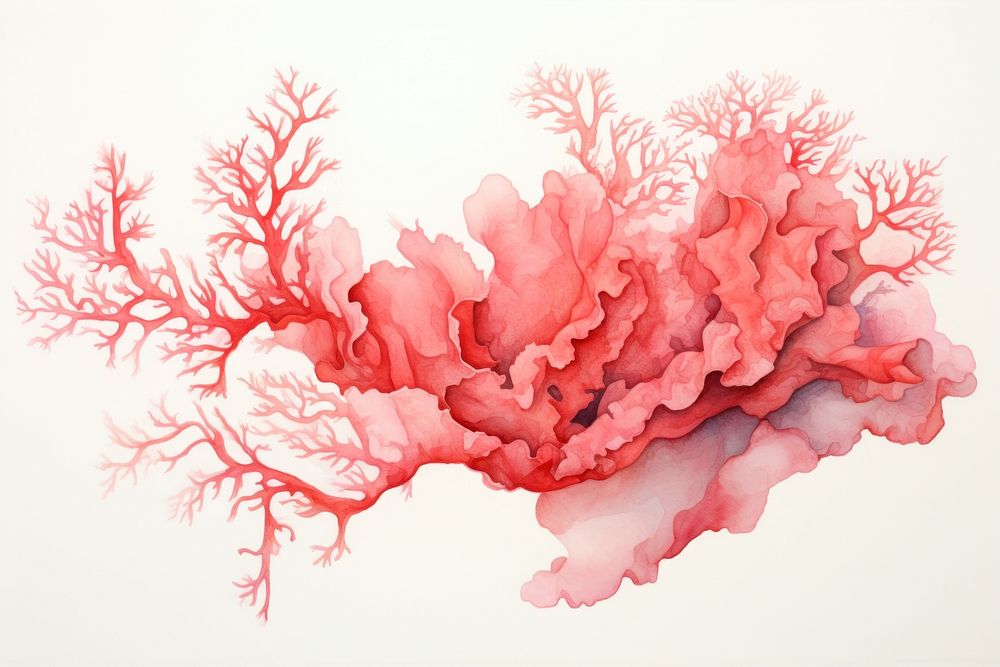 Coral painting nature plant.