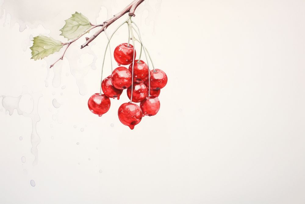 Berry painting hanging cherry.