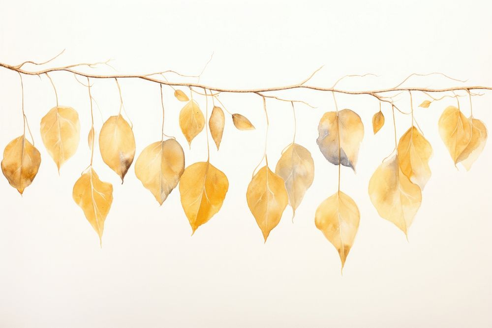 Gold leaf hanging plant decoration.