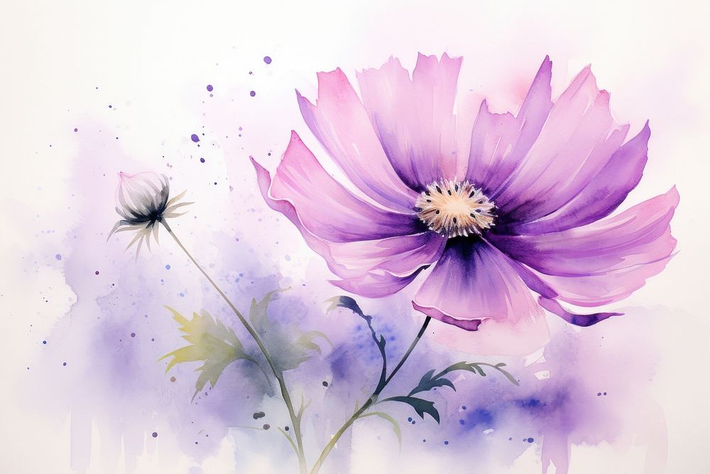 Purple flower painting blossom petal.