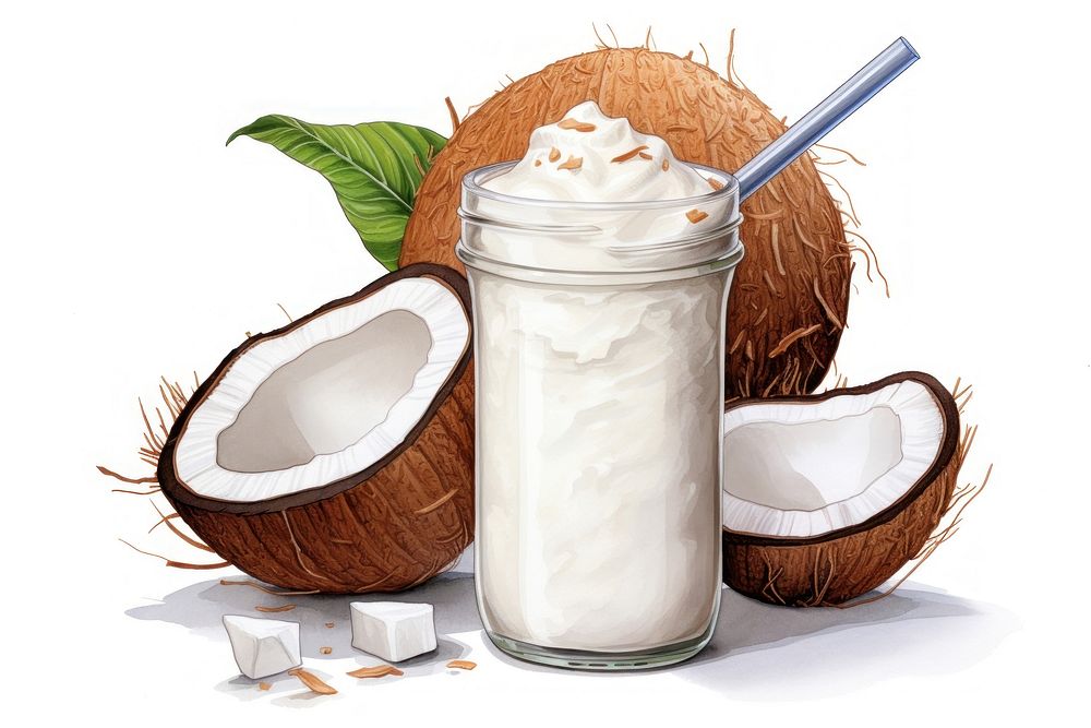 Coconut shake fruit food refreshment. AI generated Image by rawpixel.
