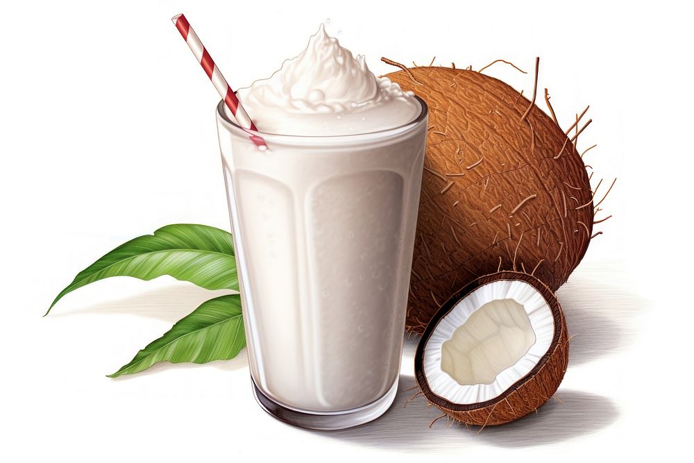 Coconut shake smoothie fruit milk. AI generated Image by rawpixel.