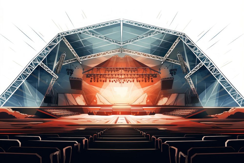 Concert arena auditorium stage architecture. AI generated Image by rawpixel.