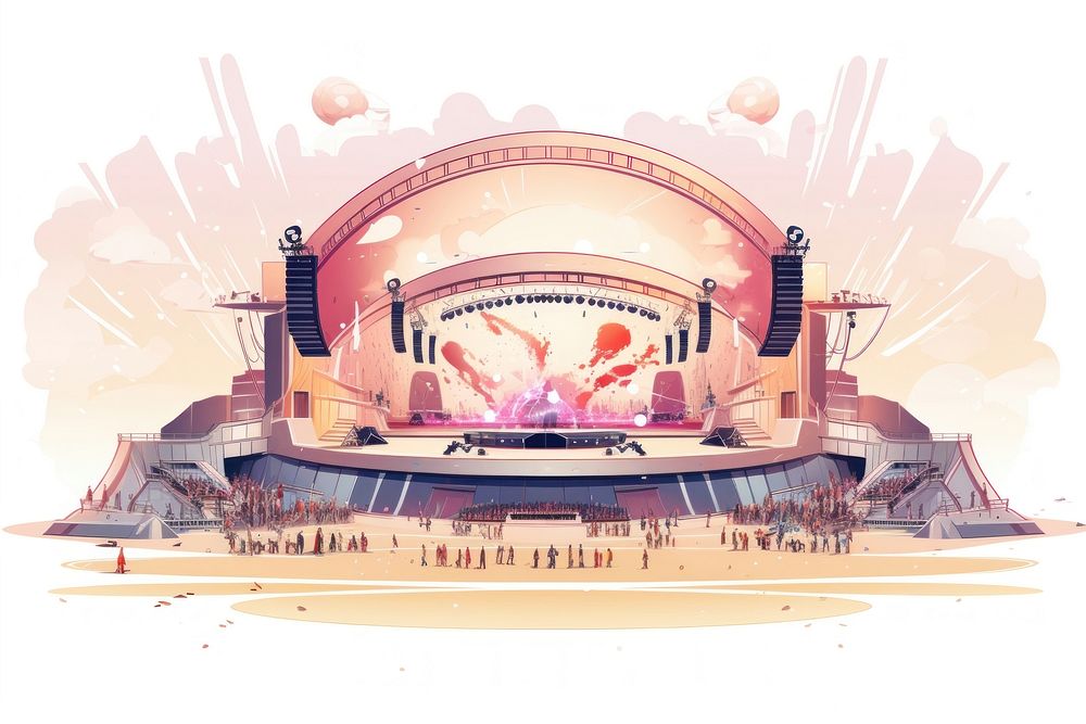Concert arena stage architecture performance. AI generated Image by rawpixel.