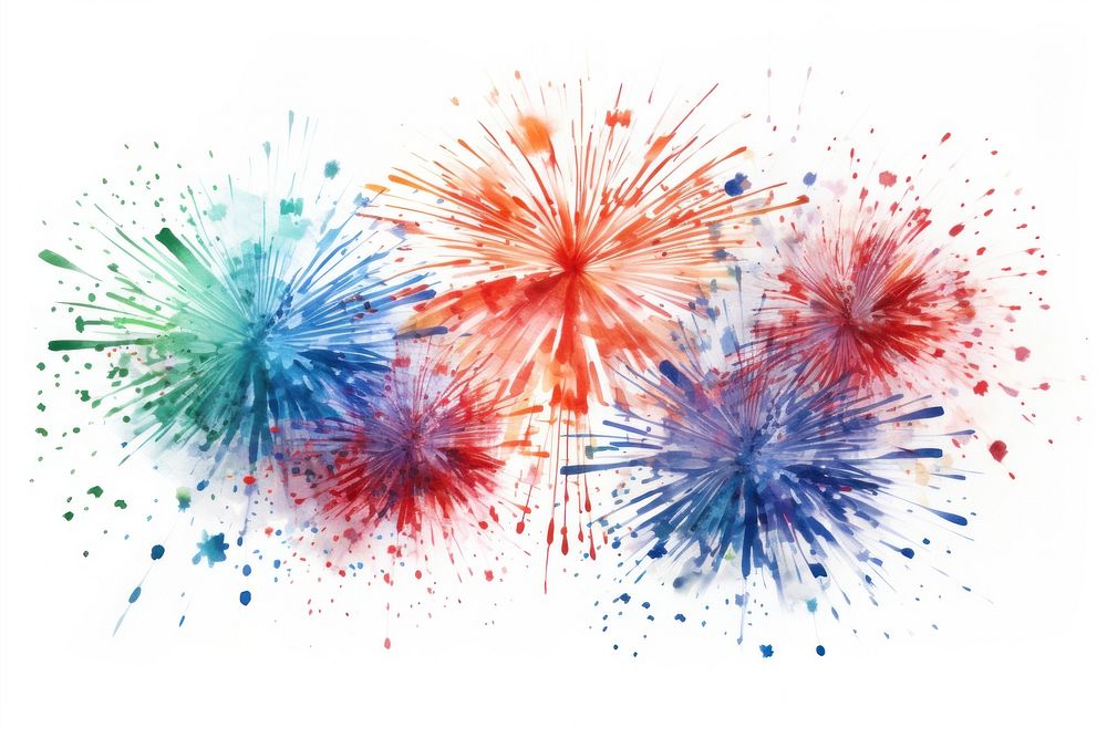 Celebration fireworks backgrounds drawing white background. AI generated Image by rawpixel.